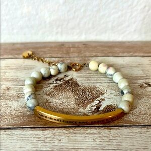 Inspire Me bracelets Rose Gold and White marble howlite Beaded Bracelet